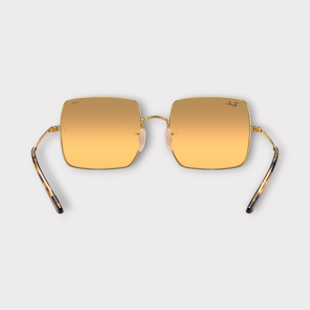 RayBan RB1971 Square Sunglasses in Gold Frame & Orange Photochromic Lenses - Picture 3 of 6